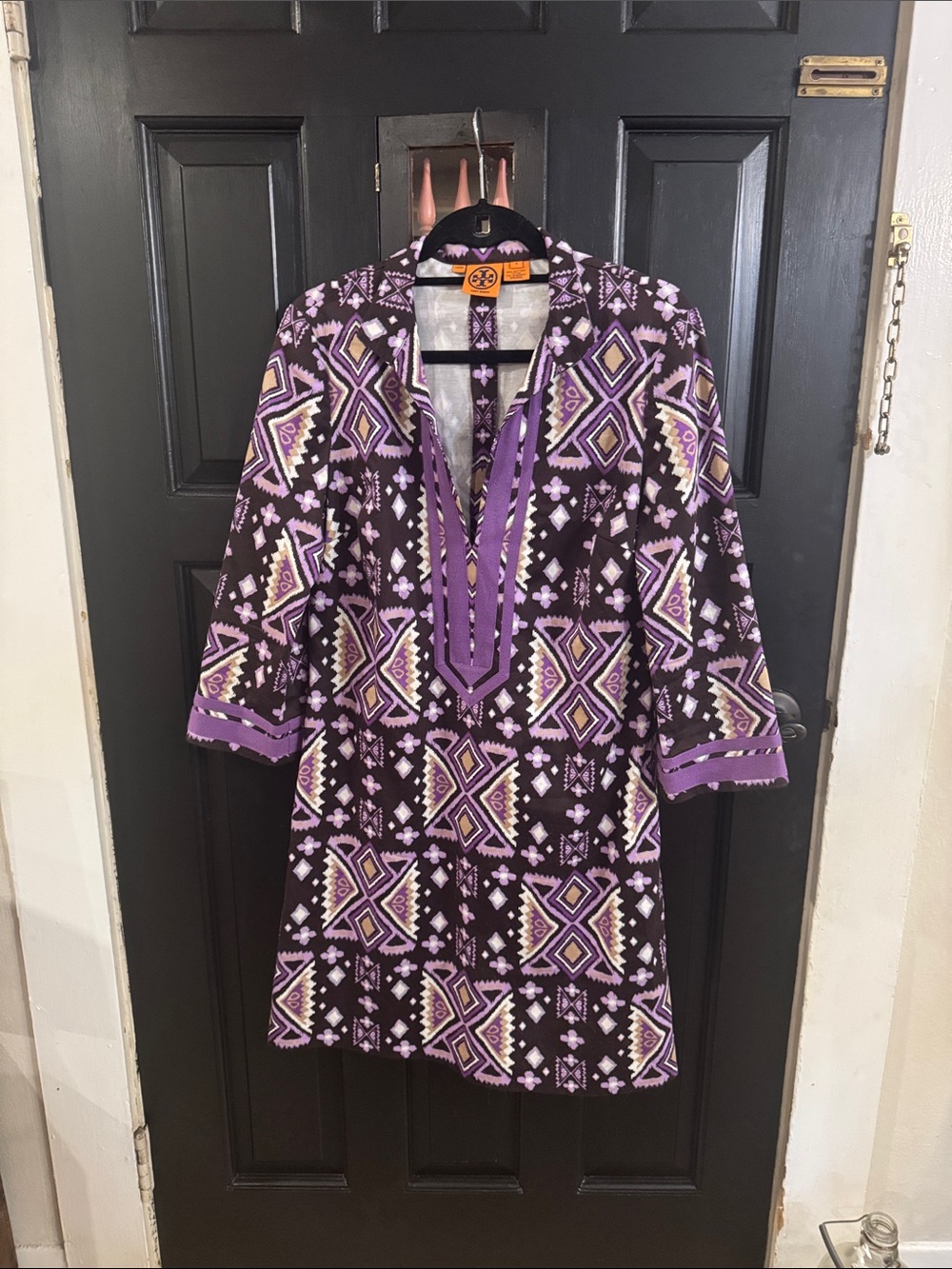 Tory Burch Purple Geometric Mini Dress